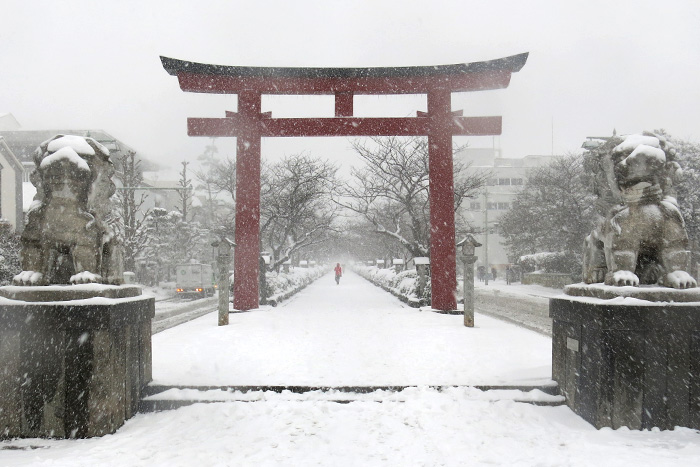 鎌倉　大雪の段葛